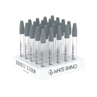 White Rhino Quartz Dab Straw with Silicone Cap (25Ct)